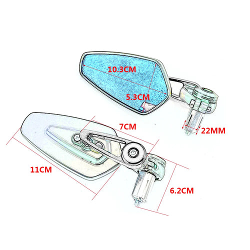 7/8" 22mm CNC Motorcycle Rearview Mirrors Universal Clear Glass Scooter Bar End Handlebar Mirror Rear View Mirror Accessories
