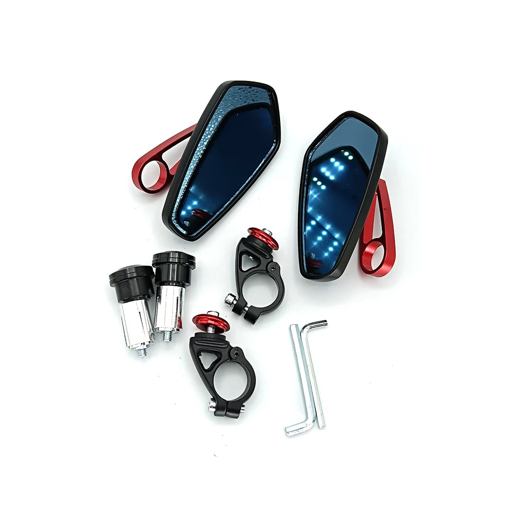 7/8" 22mm CNC Motorcycle Rearview Mirrors Universal Clear Glass Scooter Bar End Handlebar Mirror Rear View Mirror Accessories