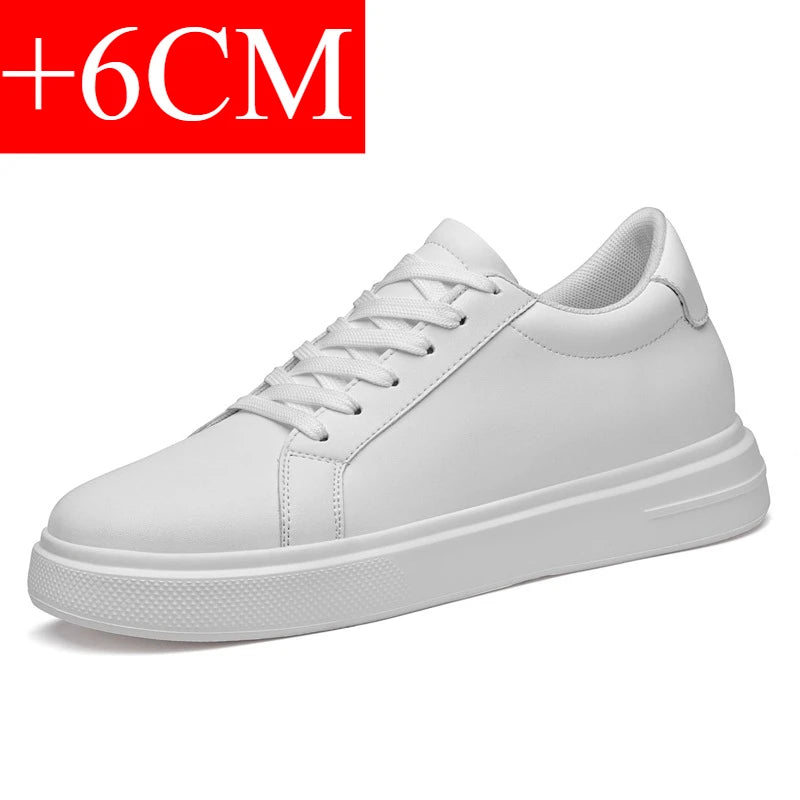 New  Men's Sneakers Elevator Shoes Heightening Height Increase Insole 6-10CM High Heels Shoes Leather Sport Shoes Men Shoes
