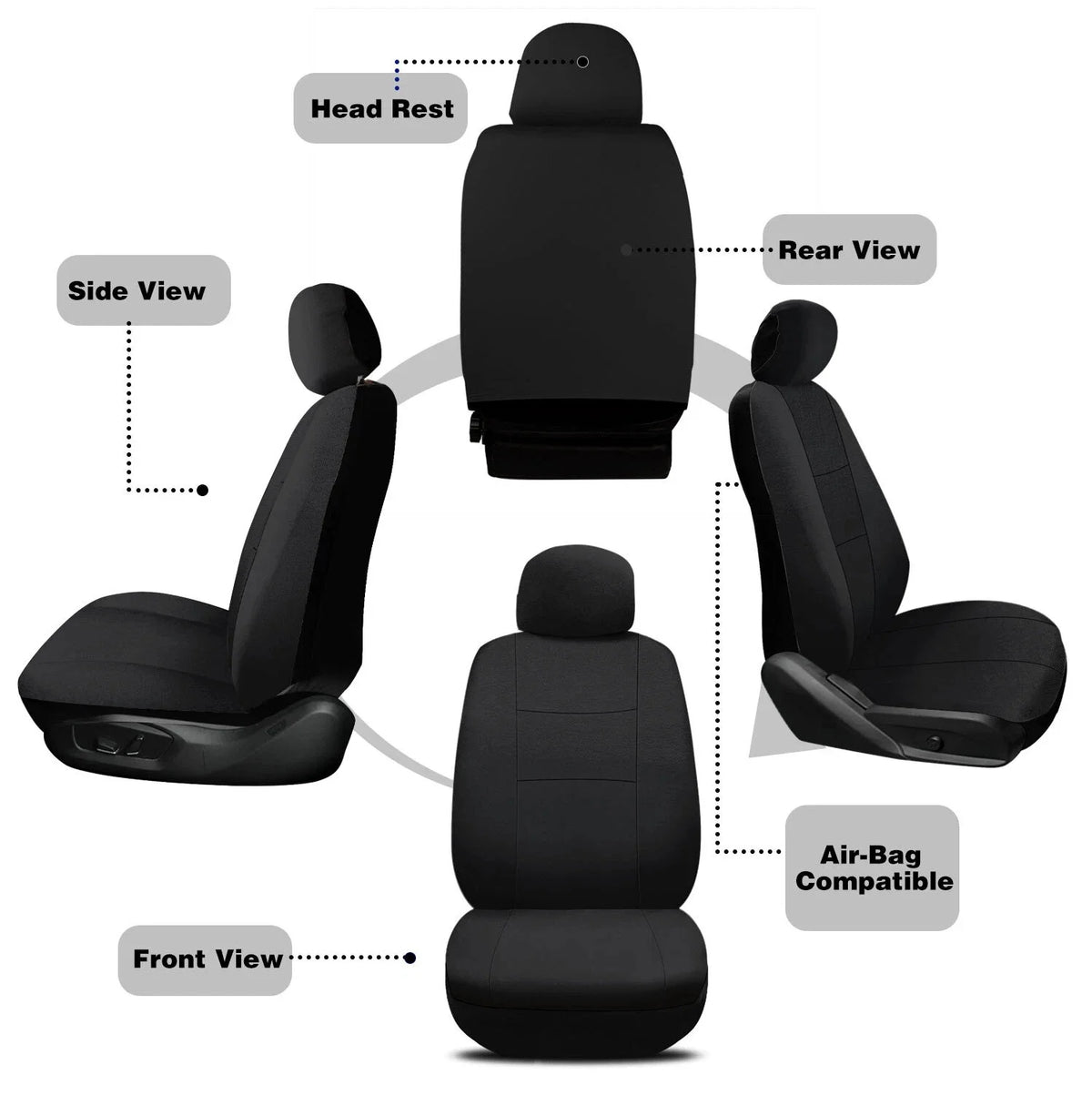 Universal Breathable and Durable 9-Piece All-Season Comfortable Soft Five-Seater Covers