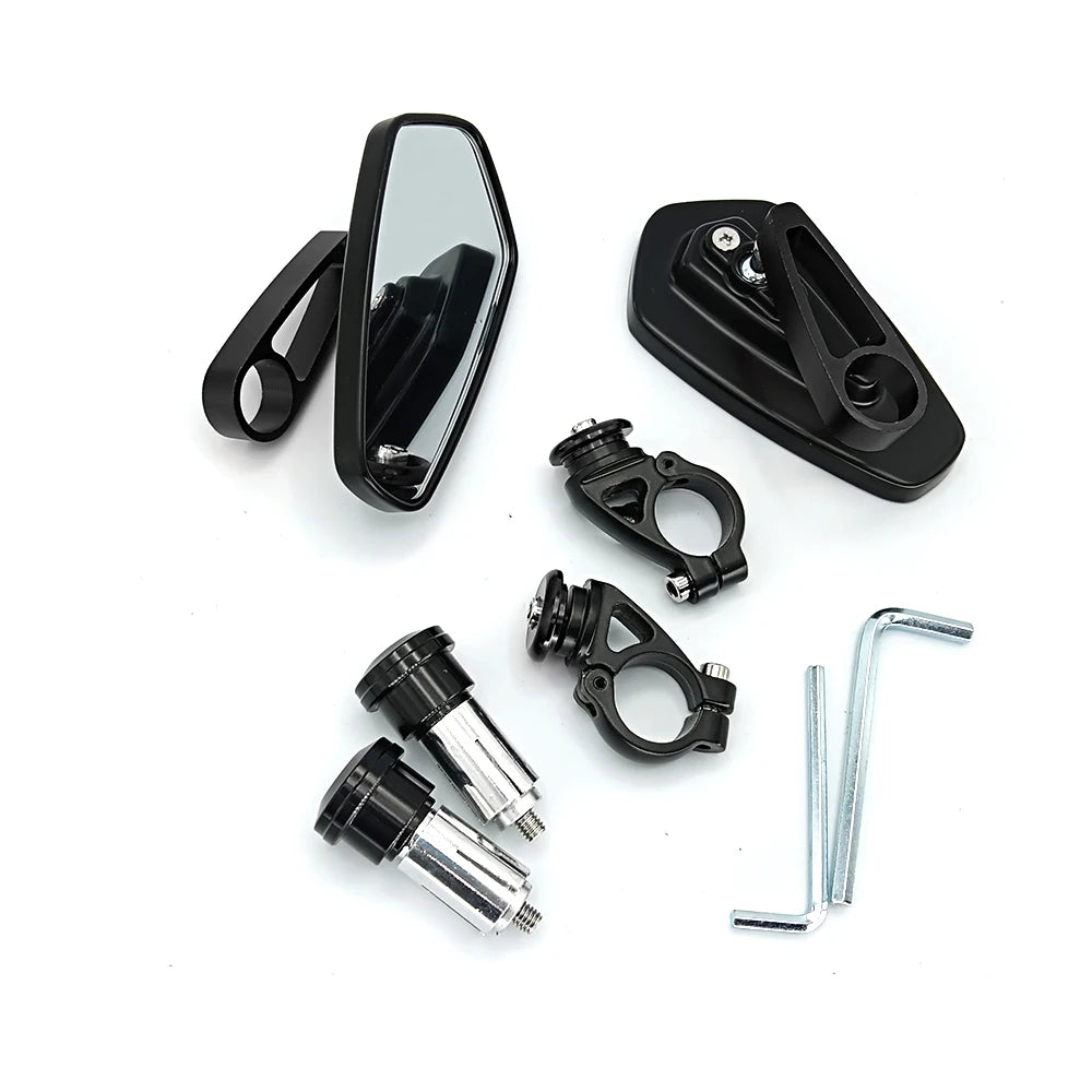 7/8" 22mm CNC Motorcycle Rearview Mirrors Universal Clear Glass Scooter Bar End Handlebar Mirror Rear View Mirror Accessories